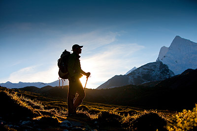 a hiker enjoying the scenery